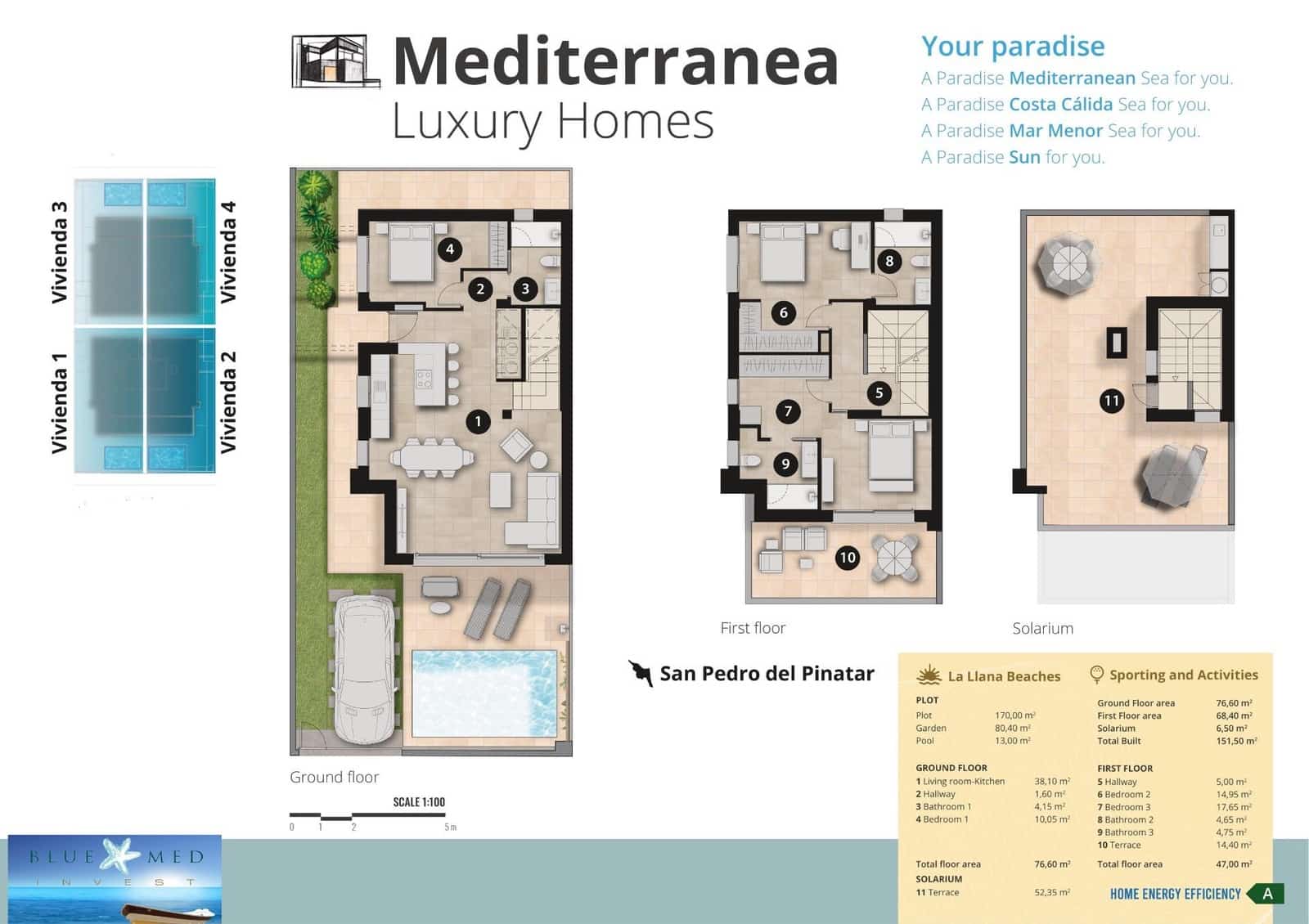 3 bedroom Villa for sale in San Pedro del Pinatar with pool - € 465,000 (Ref: 8760042)