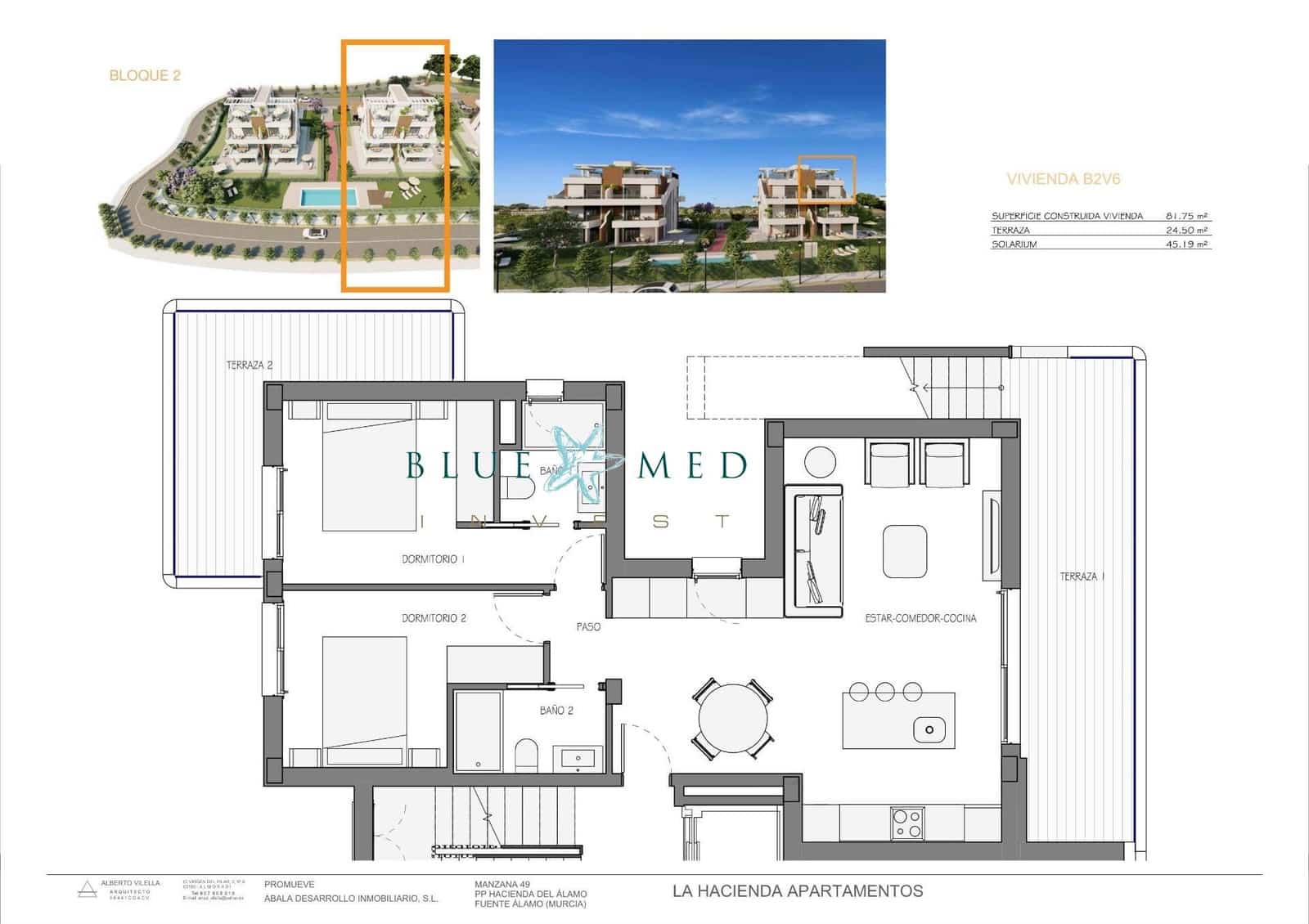 Apartamento de 2 habitaciones en Hacienda del Alamo en venta con piscina - 214.900 € (Ref: 8854797)