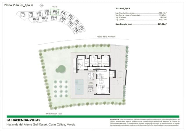 3 chambre Villa/Maison à vendre à Fuente Alamo de Murcia avec piscine - 319 900 € (Ref: 8857442)