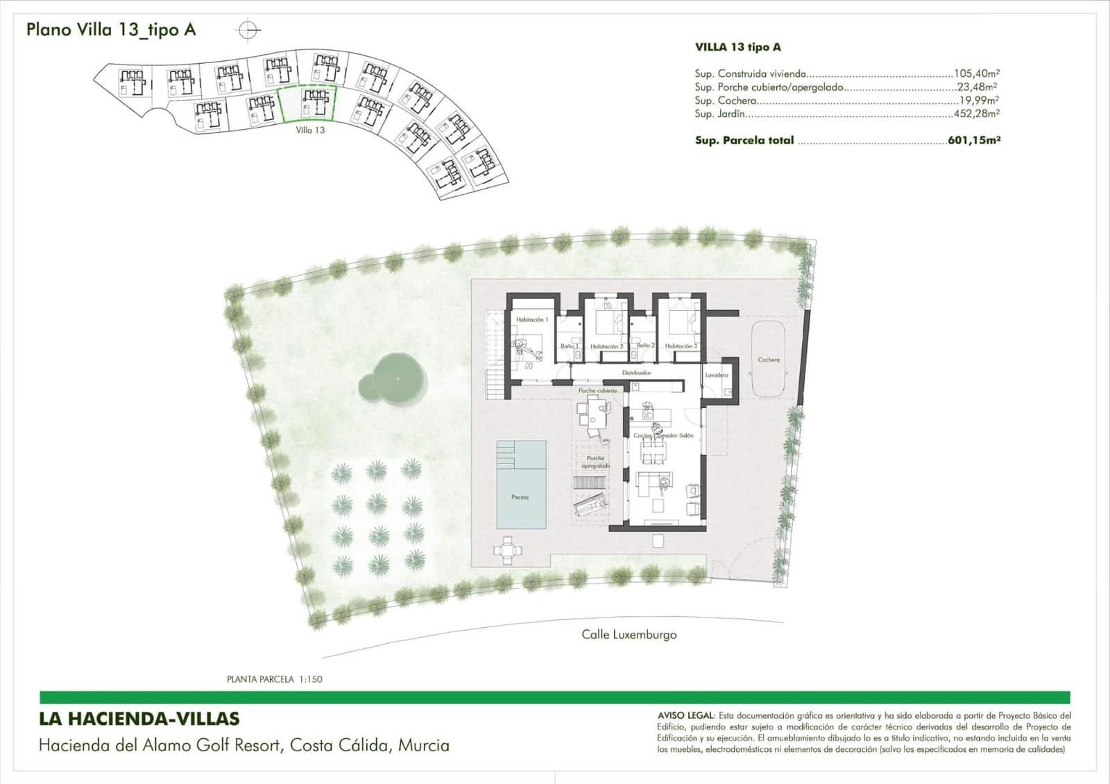 3 chambre Villa/Maison à vendre à Fuente Alamo de Murcia avec piscine - 354 900 € (Ref: 8857442)