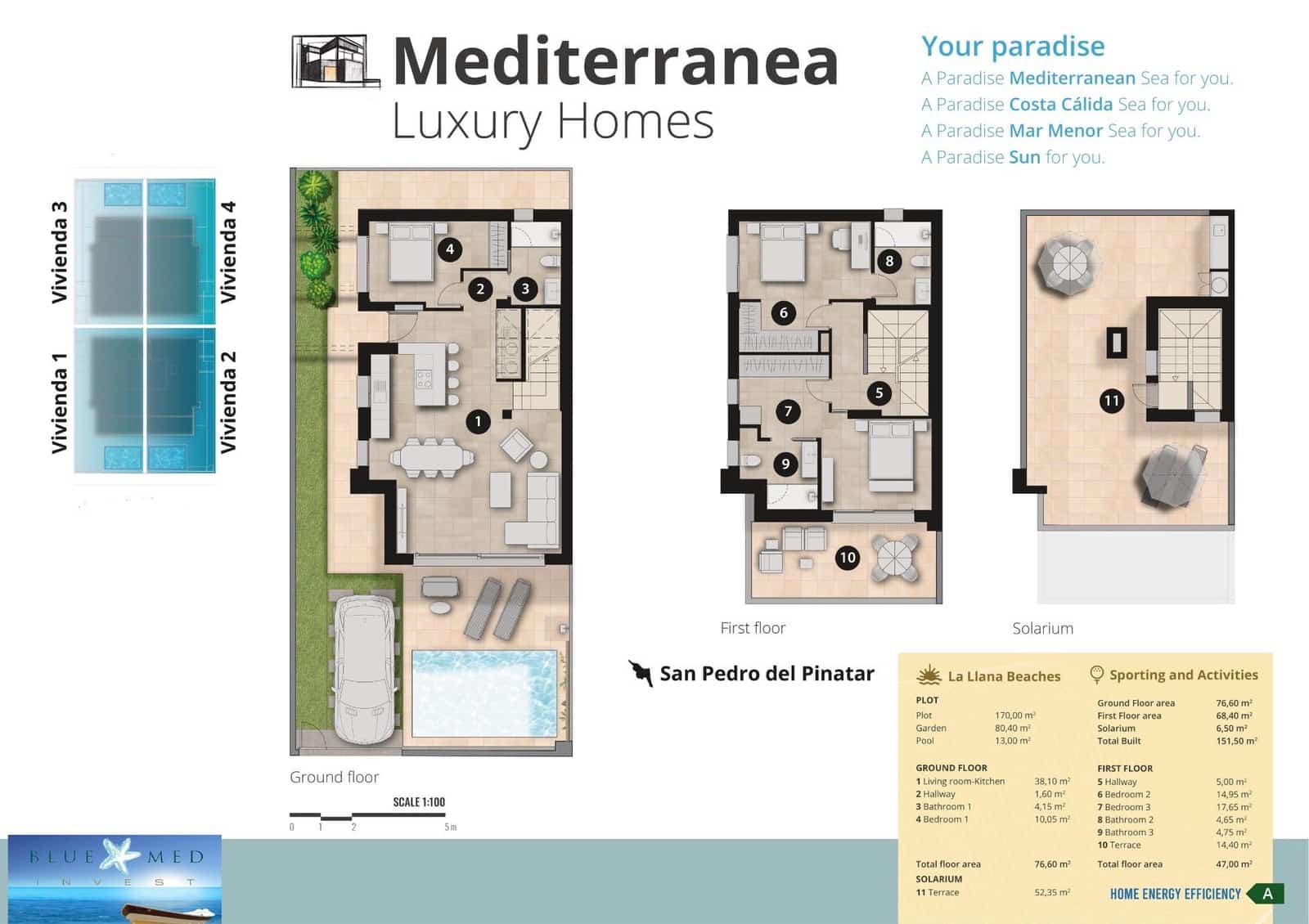 Chalet de 3 habitaciones en San Pedro del Pinatar en venta con piscina - 478.000 € (Ref: 8912974)