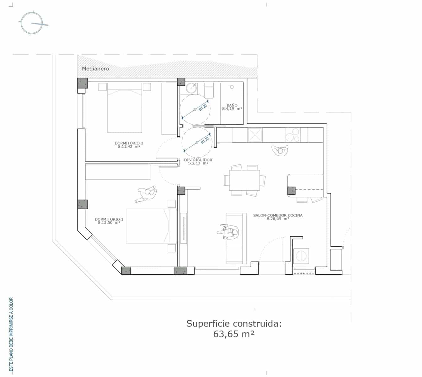 Apartamento de 2 habitaciones en Puerto de Mazarron en venta - 124.900 € (Ref: 8928824)