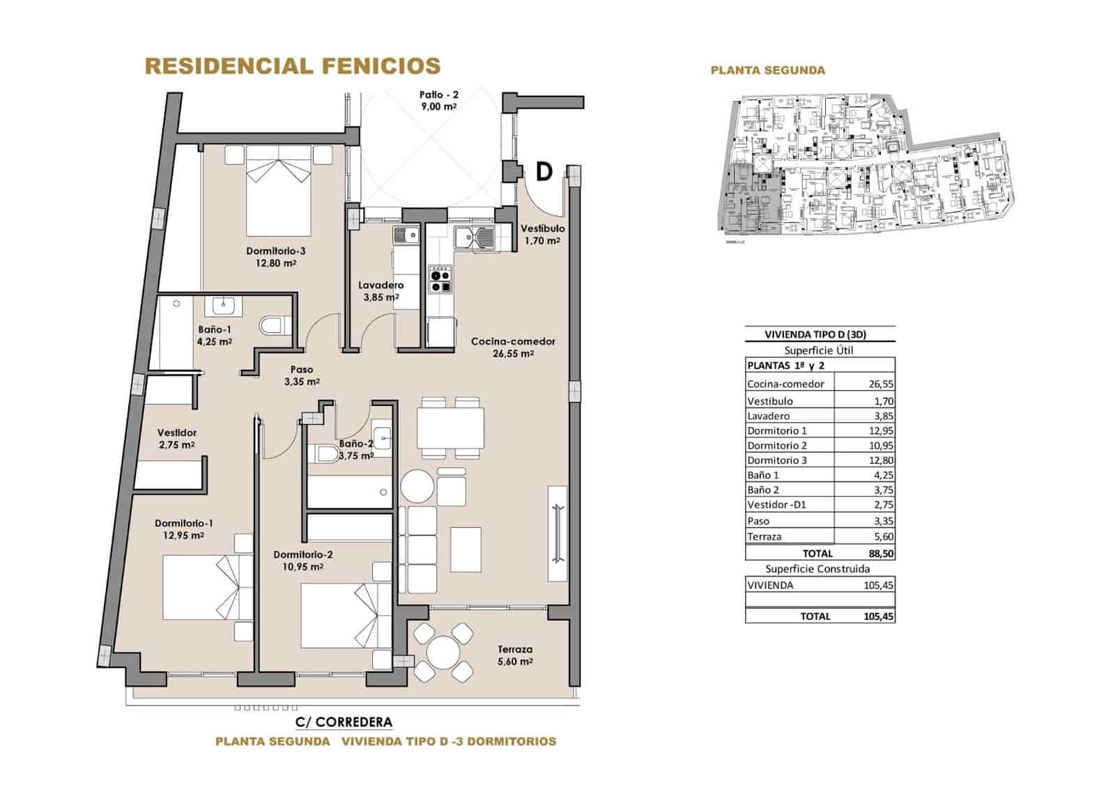 Piso de 2 habitaciones en Puerto de Mazarron en venta con garaje - 190.500 € (Ref: 9007728)