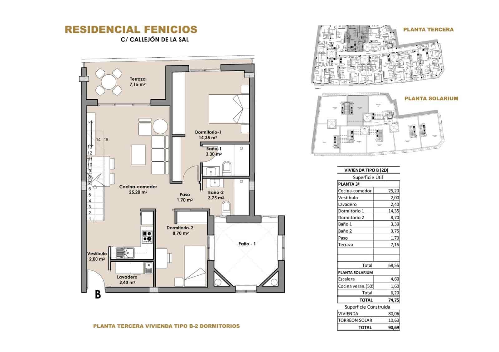 Piso de 2 habitaciones en Puerto de Mazarron en venta con garaje - 190.500 € (Ref: 9007728)
