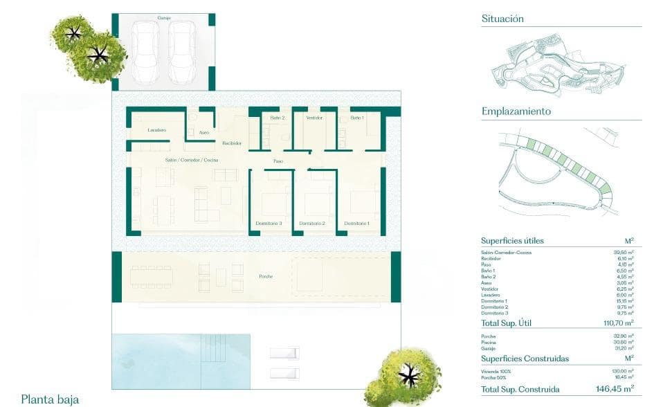 3 Zimmer Villa zu verkaufen in Fuente Alamo de Murcia mit Pool Garage - 463.600 € (Ref: 9077922)