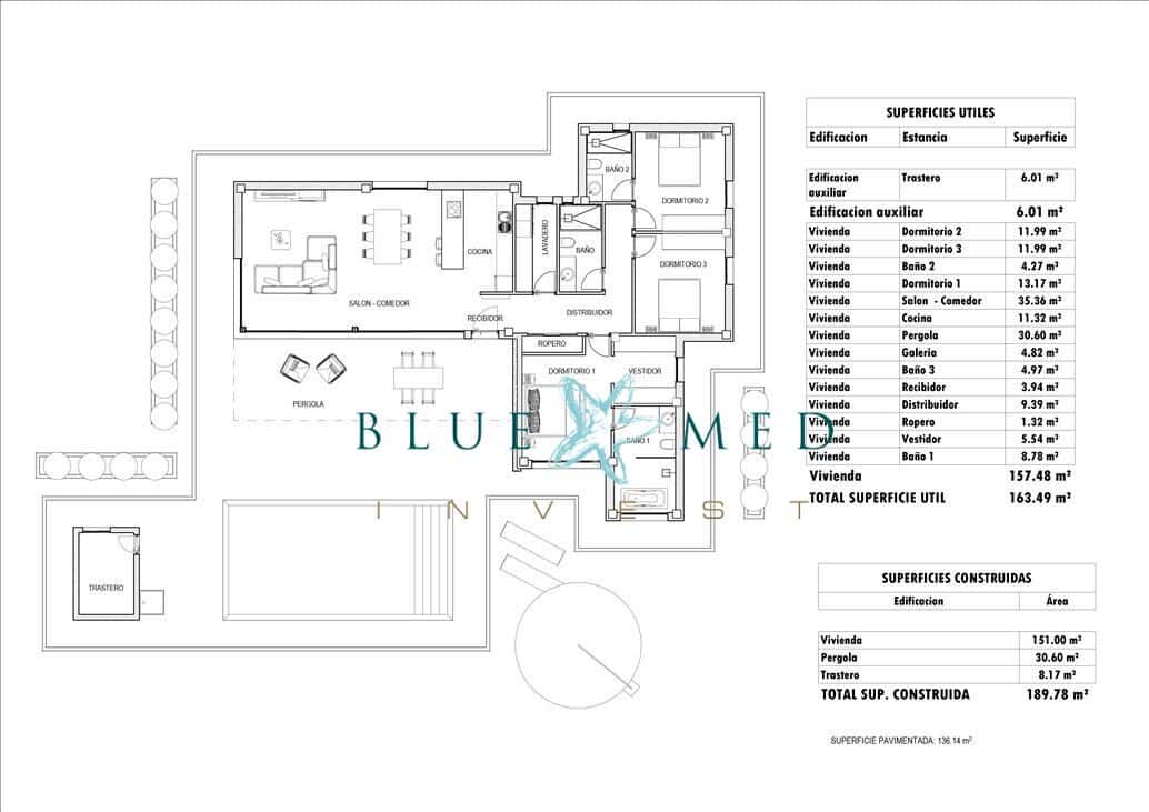 3 bedroom Villa for sale in Pinoso with pool garage - € 595,000 (Ref: 9191034)