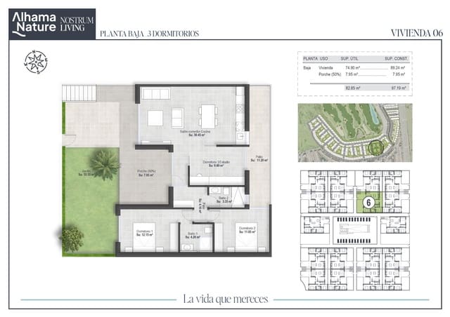 2 Zimmer Wohnung zu verkaufen in Alhama de Murcia mit Pool - 251.750 € (Ref: 9272582)
