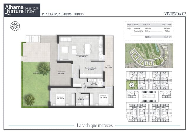 2 Zimmer Wohnung zu verkaufen in Alhama de Murcia mit Pool - 251.750 € (Ref: 9272582)