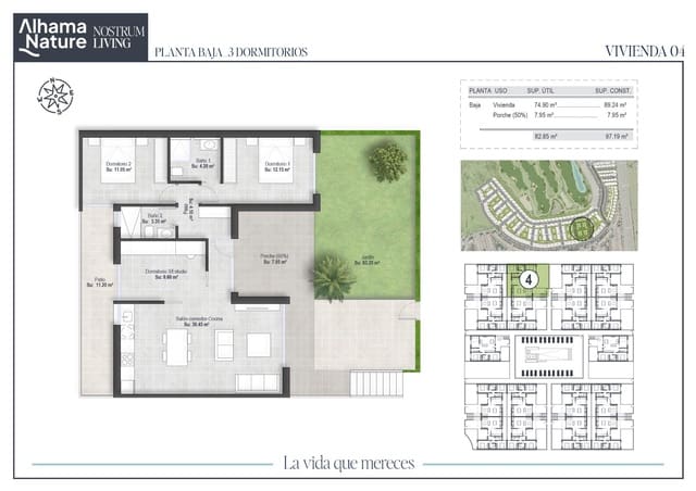 2 Zimmer Wohnung zu verkaufen in Alhama de Murcia mit Pool - 251.750 € (Ref: 9272582)