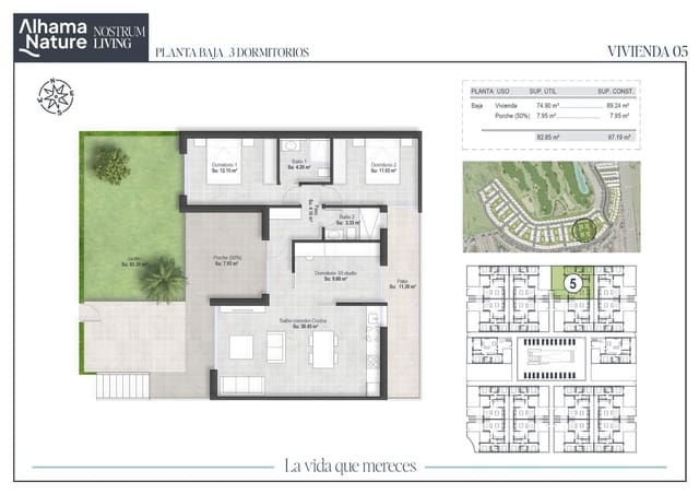 2 Zimmer Wohnung zu verkaufen in Alhama de Murcia mit Pool - 251.750 € (Ref: 9272582)