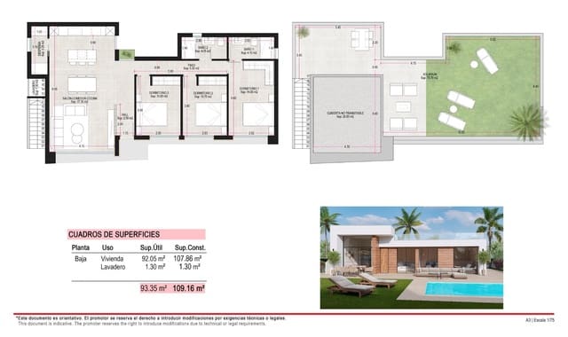 2 bedroom Villa for sale in Condado de Alhama, Alhama de Murcia - € 284,000 (Ref: 9272583)