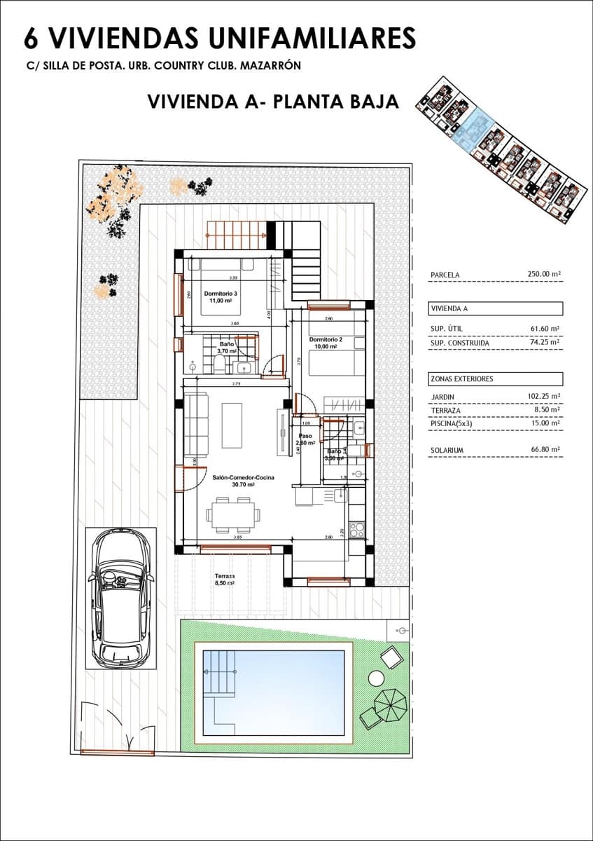 2 bedroom Villa for sale in Mazarron with pool - € 249,900 (Ref: 9518896)