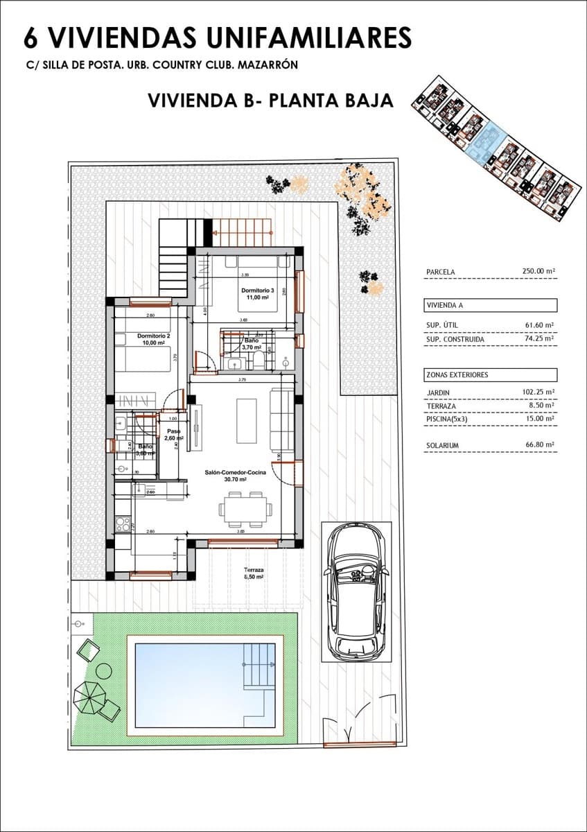2 bedroom Villa for sale in Mazarron with pool - € 249,900 (Ref: 9518896)