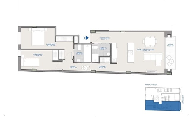 2 chambre Appartement à vendre à Puerto de Mazarron, Mazarrón avec garage - 125 900 € (Ref: 9867248)