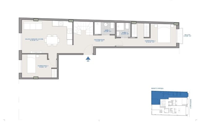 2 chambre Appartement à vendre à Puerto de Mazarron, Mazarrón avec garage - 125 900 € (Ref: 9867248)