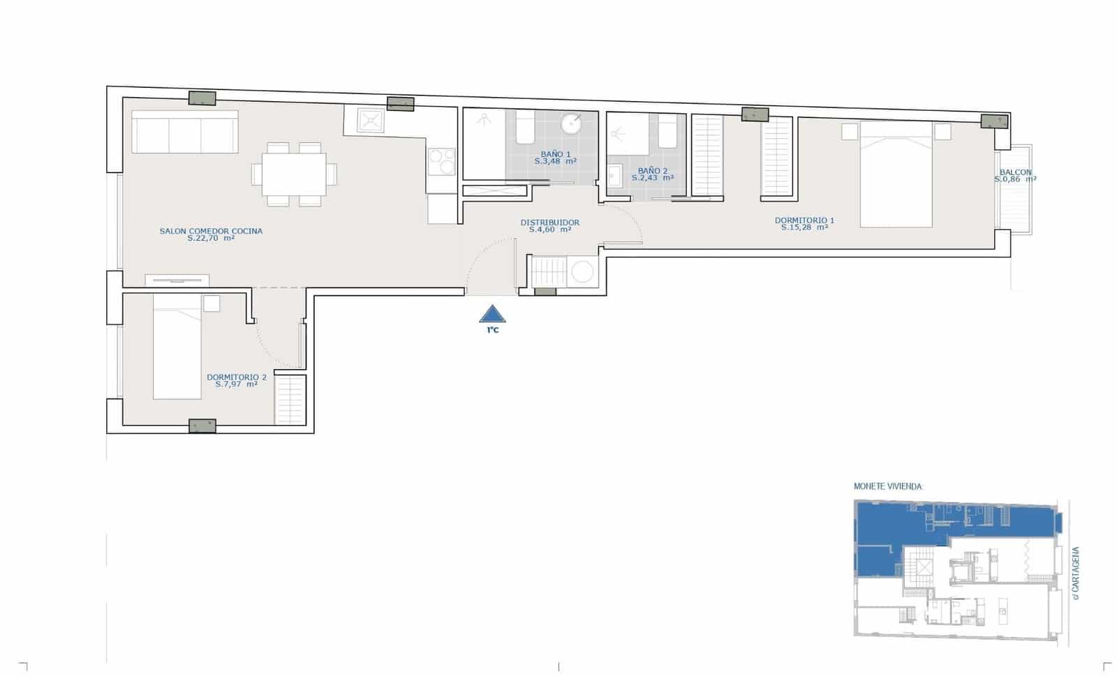 2 soverom Leilighet til salgs i Puerto de Mazarron med garasje - € 154 400 (Ref: 9867248)