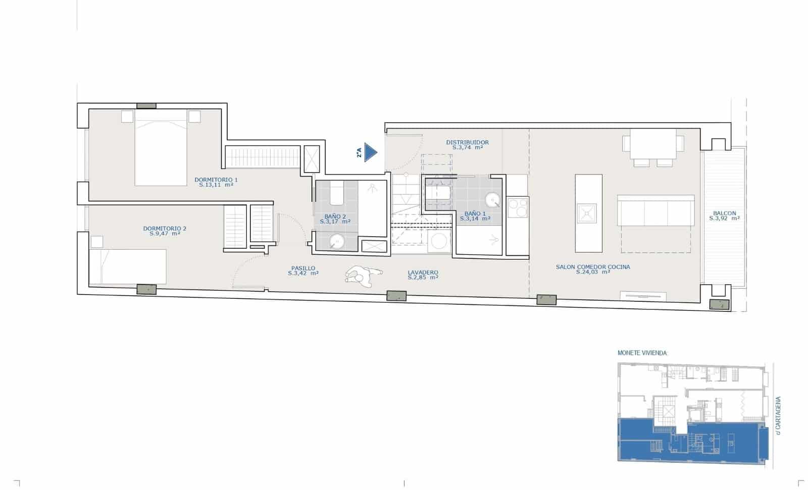 2 soverom Leilighet til salgs i Puerto de Mazarron med garasje - € 154 400 (Ref: 9867248)