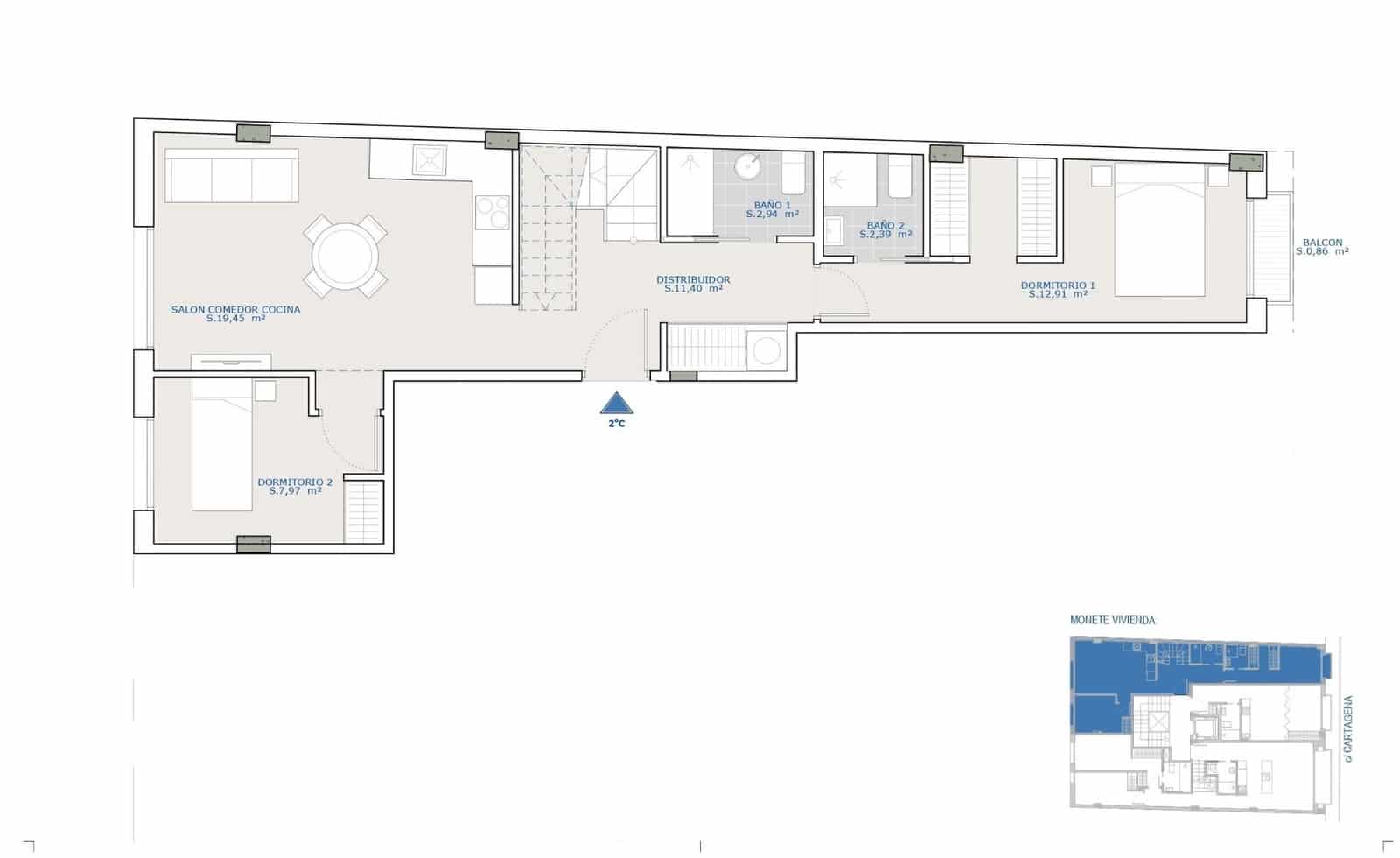 2 soverom Leilighet til salgs i Puerto de Mazarron med garasje - € 154 400 (Ref: 9867248)