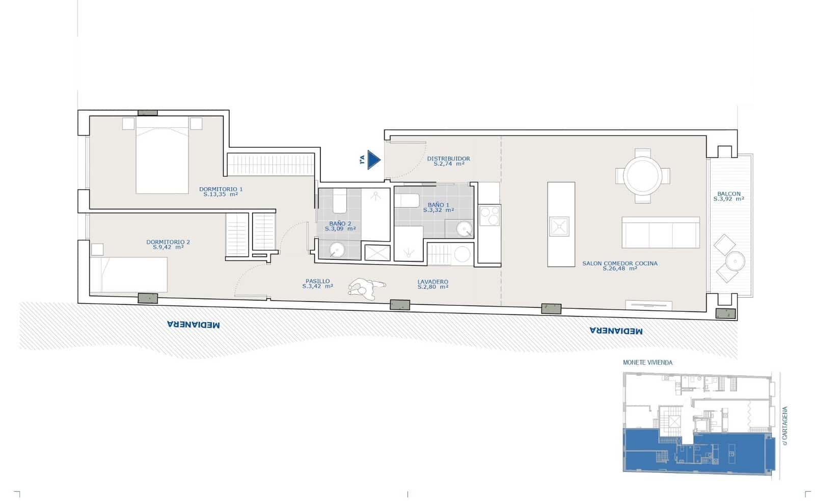 2 soverom Leilighet til salgs i Puerto de Mazarron med garasje - € 154 400 (Ref: 9867248)