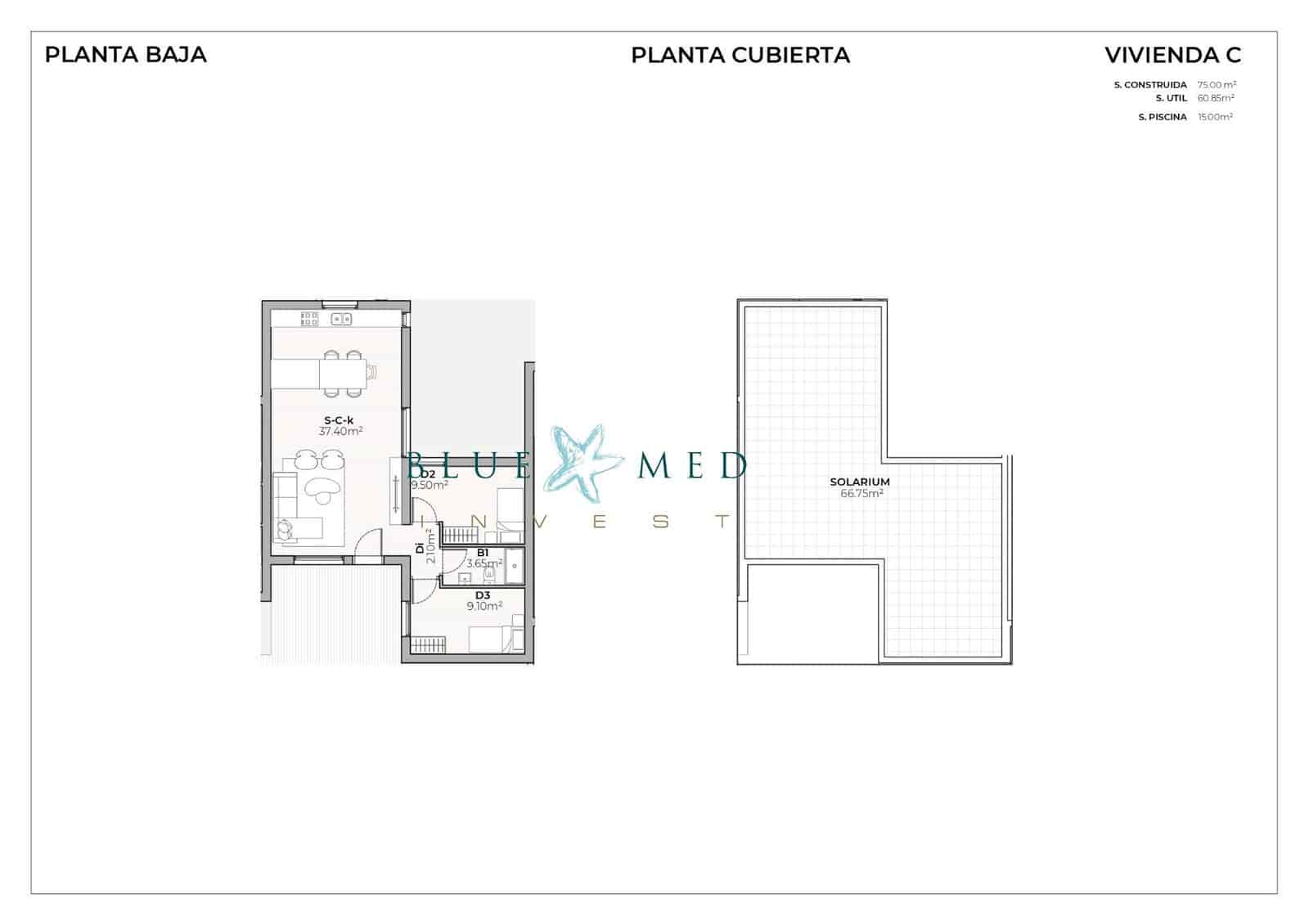 2 bedroom Villa for sale in Mazarron with pool garage - € 249,900 (Ref: 9881931)