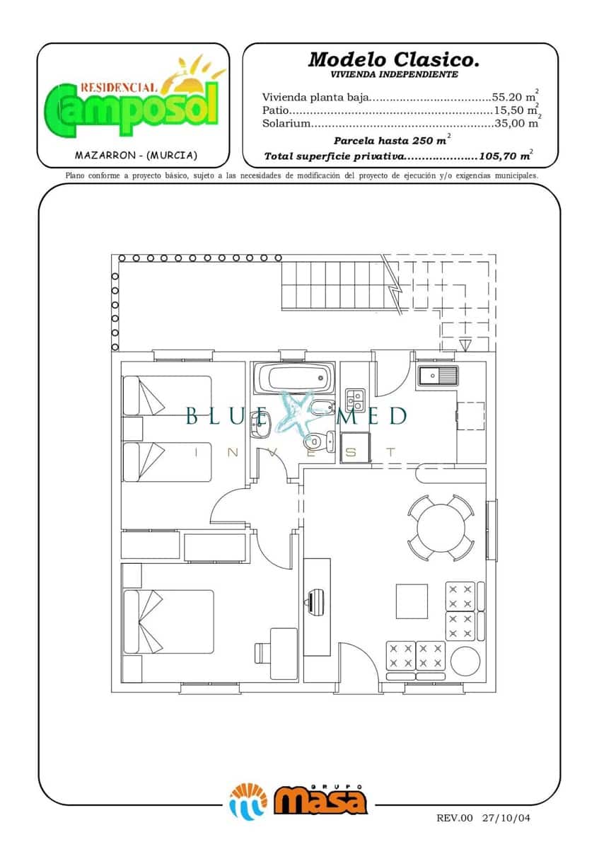 Casa de 2 habitaciones en Mazarrón en venta con piscina - 175.000 € (Ref: 9911049)