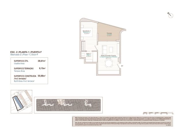 1 slaapkamer Appartement te koop in Platja Vila Joiosa - Platja de Torres, La Villajoyosa / Vila Joiosa met zwembad garage - € 255.000 (Ref: 9235374)