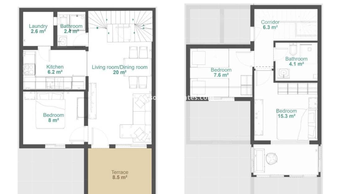 3 quarto Casa em Banda para venda em Punta Prima com piscina - 288 000 € (Ref: 9049822)