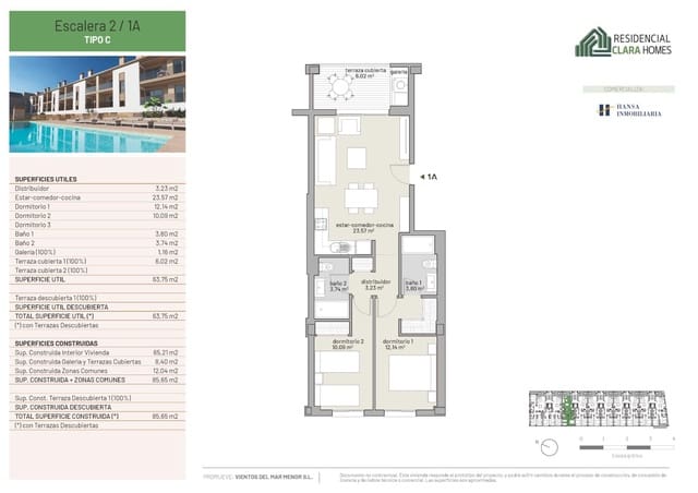 2 soverom Leilighet til salgs i San Juan de Alicante / Sant Joan d'Alacant med svømmebasseng garasje - € 243 000 (Ref: 8701755)