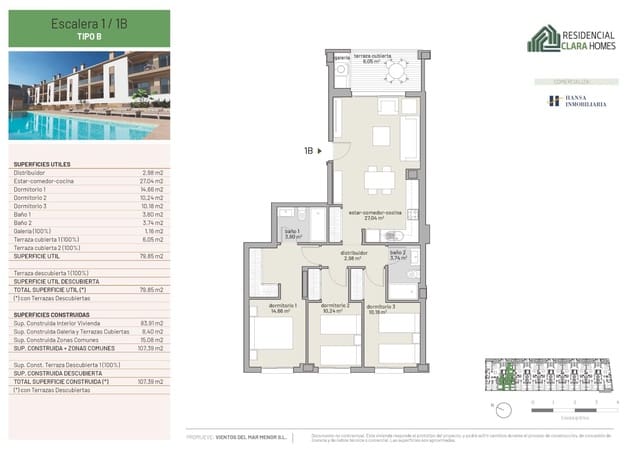 3 soverom Leilighet til salgs i San Juan de Alicante / Sant Joan d'Alacant med svømmebasseng garasje - € 299 000 (Ref: 8701759)