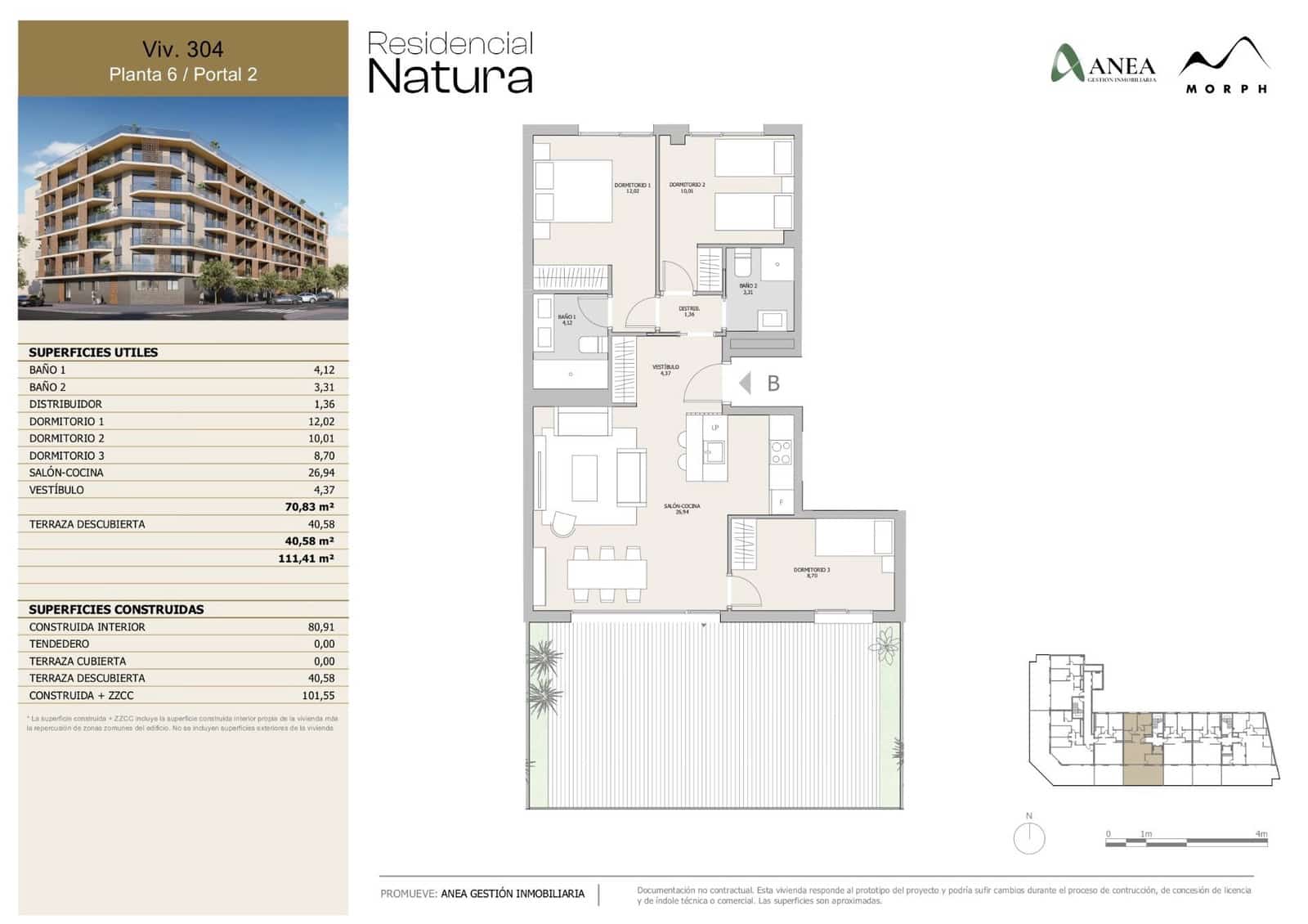 3 soverom Penthouse til salgs i Denia med svømmebasseng garasje - € 418 800 (Ref: 9048992)