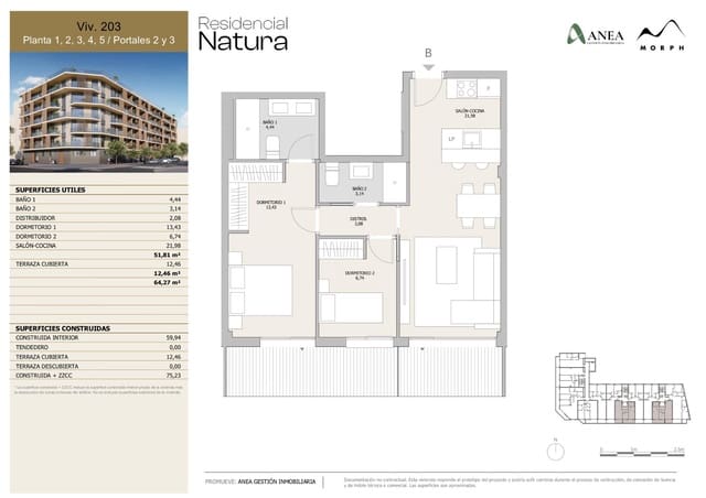 2 makuuhuone Asunto myytävänä paikassa La Pedrera - Vessanes, Dénia mukana uima-altaan 
autotalli - 227 500 € (Ref: 9048996)
