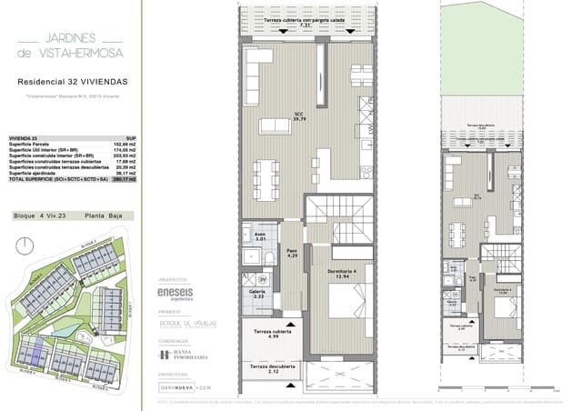 4 soveværelse Rækkehus til salg i Vistahermosa, Alicante by med swimmingpool garage - € 516.500 (Ref: 9110453)