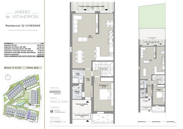 4 soveværelse Rækkehus til salg i Vistahermosa, Alicante by med swimmingpool garage - € 534.500 (Ref: 9110454)