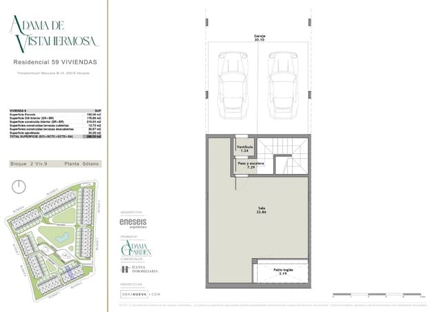 4 soveværelse Rækkehus til salg i Vistahermosa, Alicante by med swimmingpool garage - € 528.000 (Ref: 9215220)