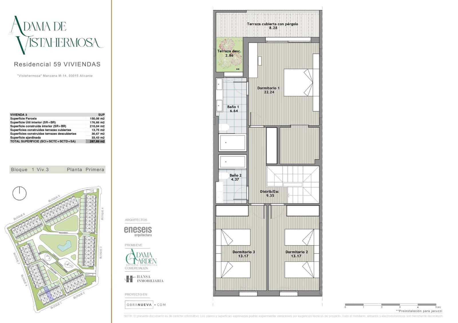 4 soveværelse Rækkehus til salg i Alicante by med swimmingpool garage - € 522.000 (Ref: 9215221)