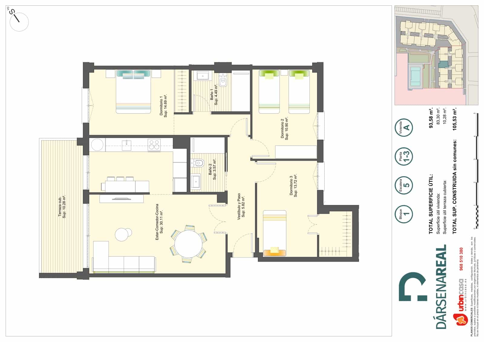 3 soveværelse Lejlighed til salg i Cartagena med swimmingpool garage - € 233.000 (Ref: 10180904)