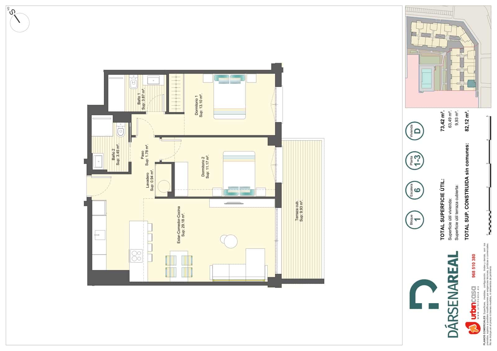 2 soveværelse Lejlighed til salg i Cartagena med swimmingpool garage - € 193.000 (Ref: 10180908)