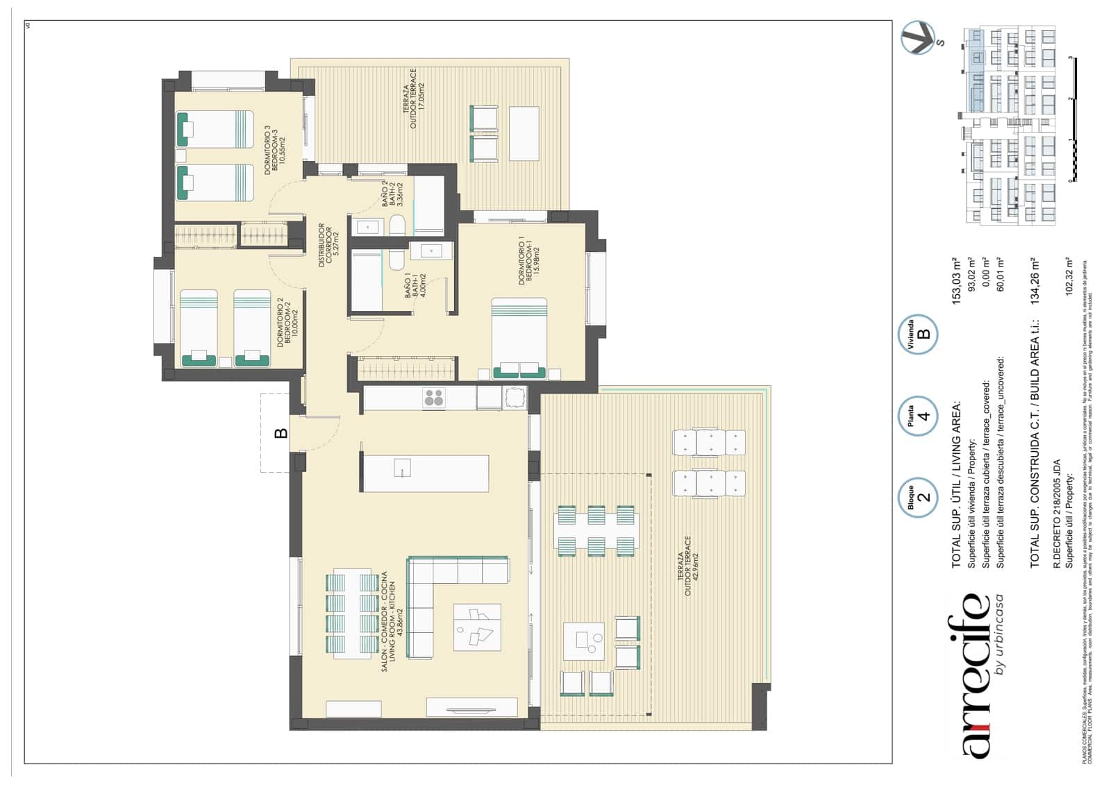 3 makuuhuone Kattohuoneisto myytävänä paikassa Bahia de Casares mukana uima-altaan 
autotalli - 715 000 € (Ref: 9474428)