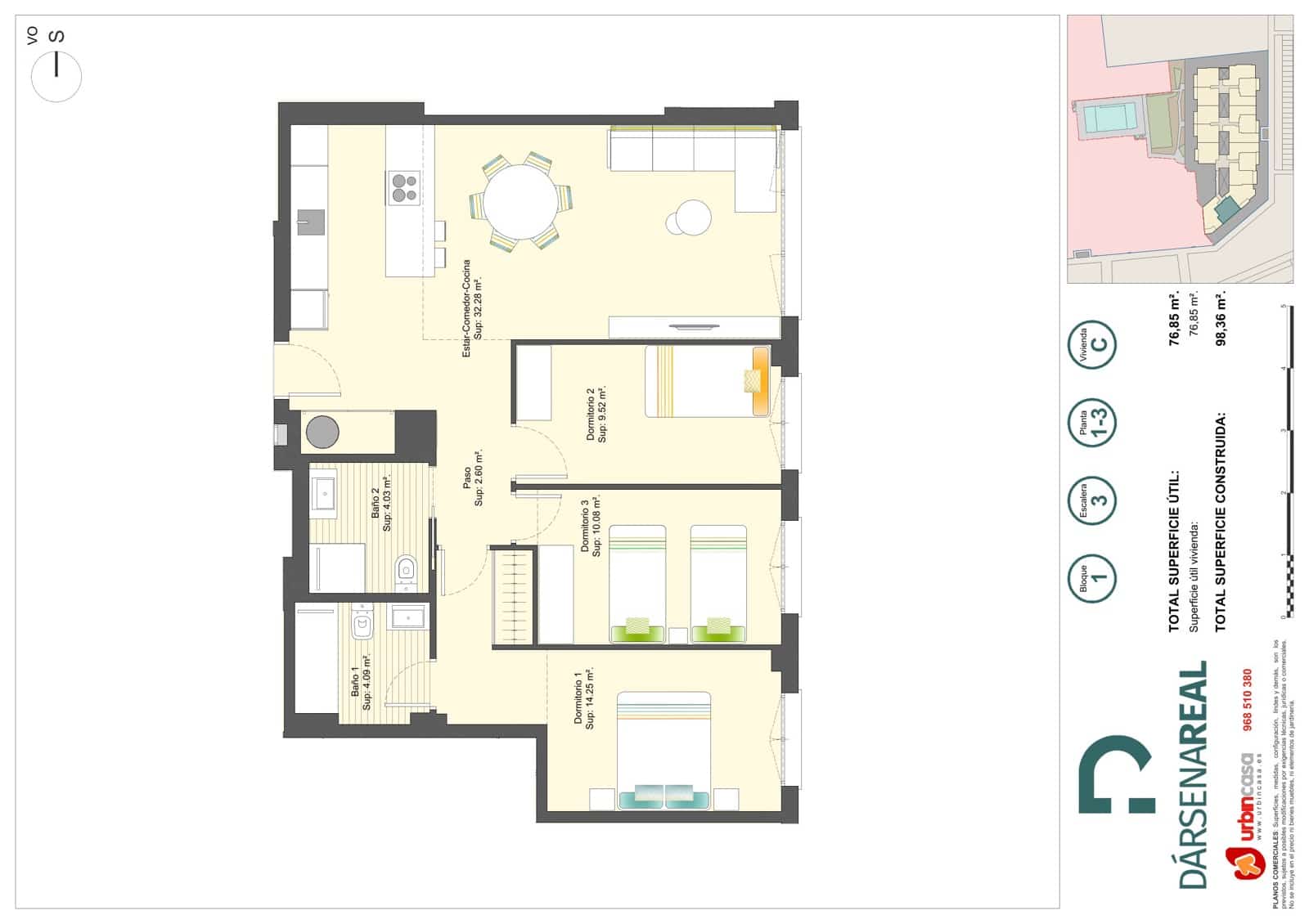3 Zimmer Apartment zu verkaufen in Cartagena mit Pool Garage - 218.000 € (Ref: 9944553)