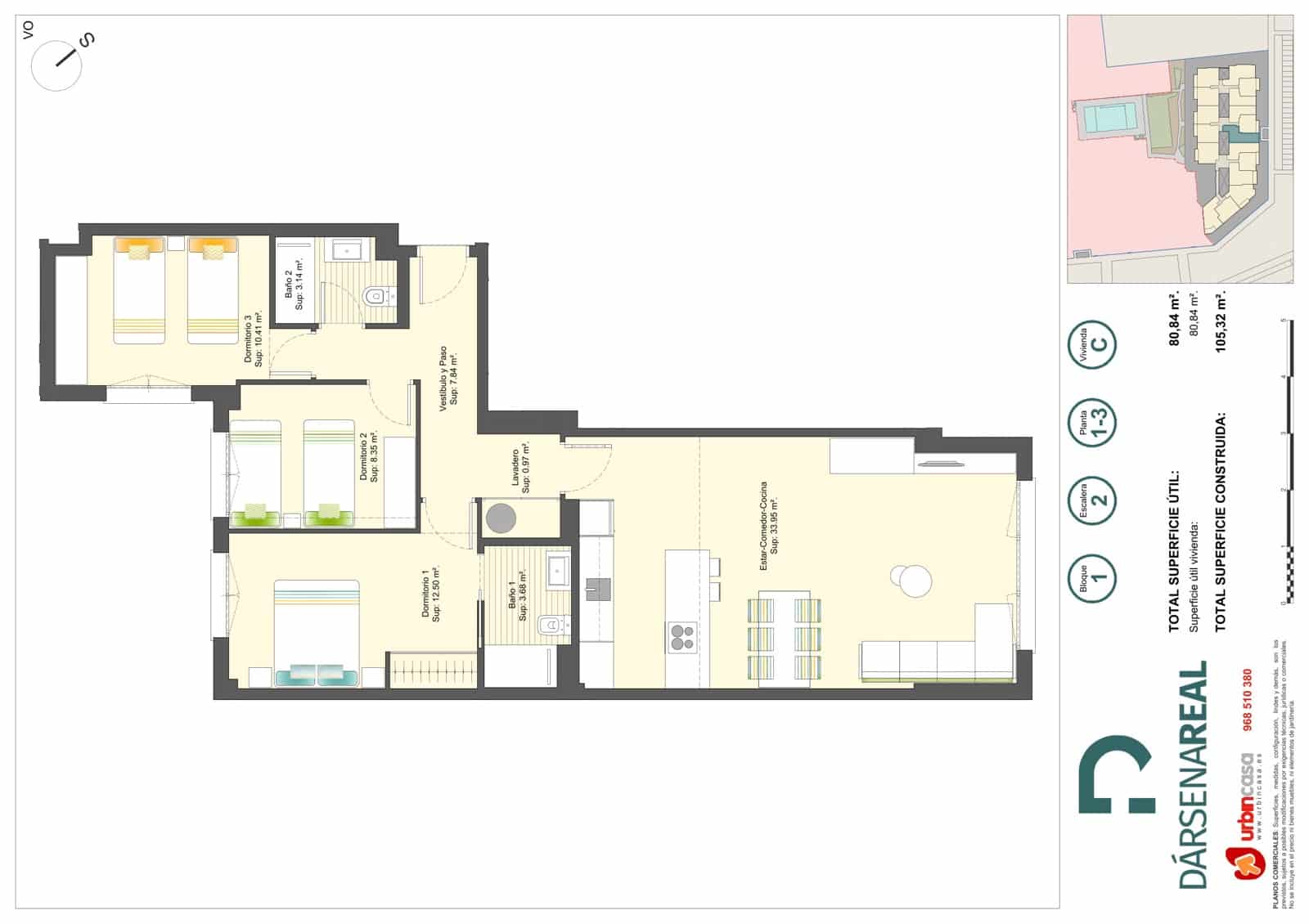 3 Zimmer Apartment zu verkaufen in Cartagena mit Pool Garage - 219.000 € (Ref: 9944562)