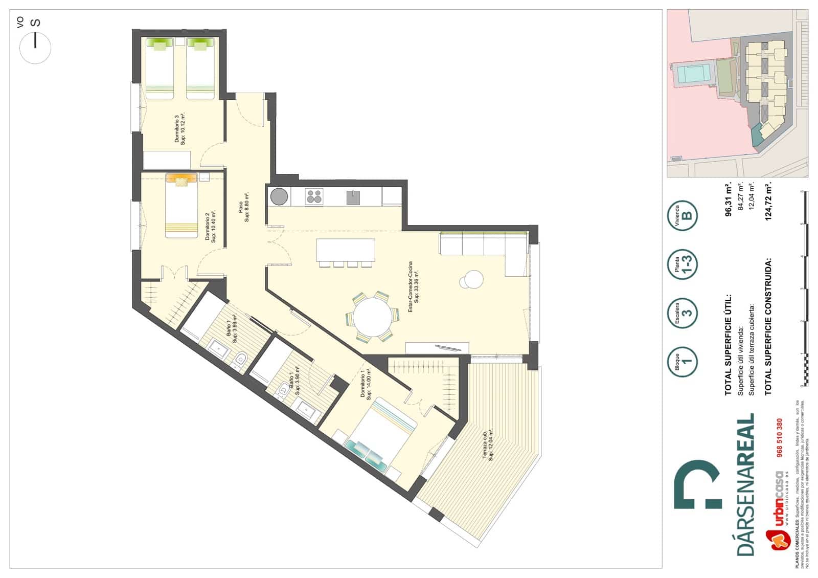 3 Zimmer Apartment zu verkaufen in Cartagena mit Pool Garage - 230.000 € (Ref: 9944574)