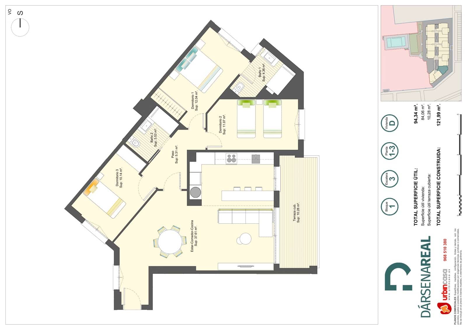 3 chambre Appartement à vendre à Carthagene avec piscine garage - 233 000 € (Ref: 9944578)