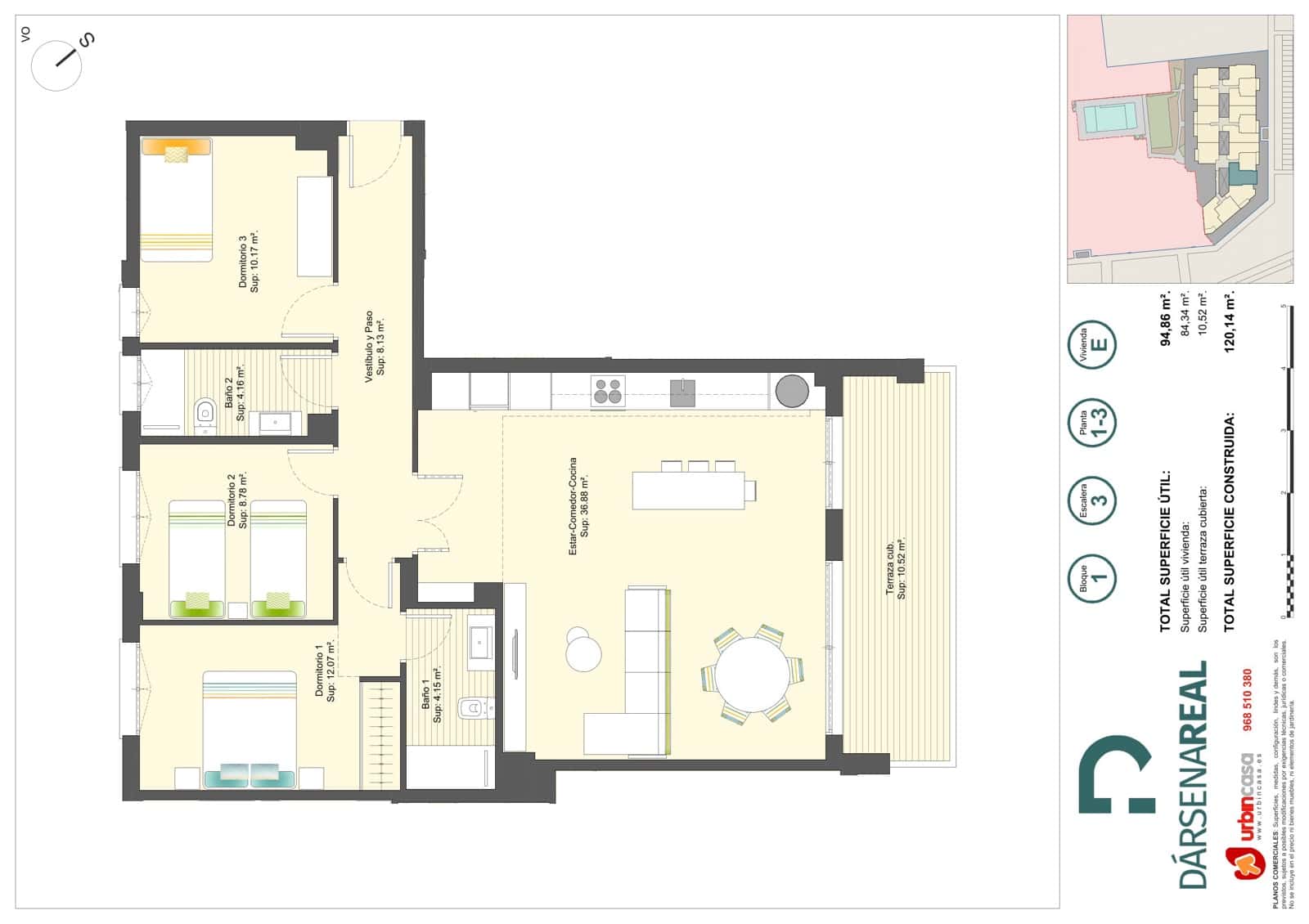 3 slaapkamer Appartement te koop in Cartagena met zwembad garage - € 234.000 (Ref: 9944581)