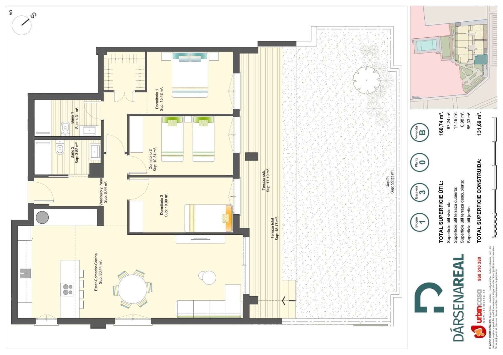 3 Zimmer Apartment zu verkaufen in Cartagena mit Pool Garage - 250.000 € (Ref: 9944584)