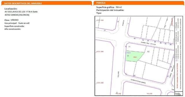 Terrain à Bâtir à vendre à Gandia - 275 000 € (Ref: 10037538)