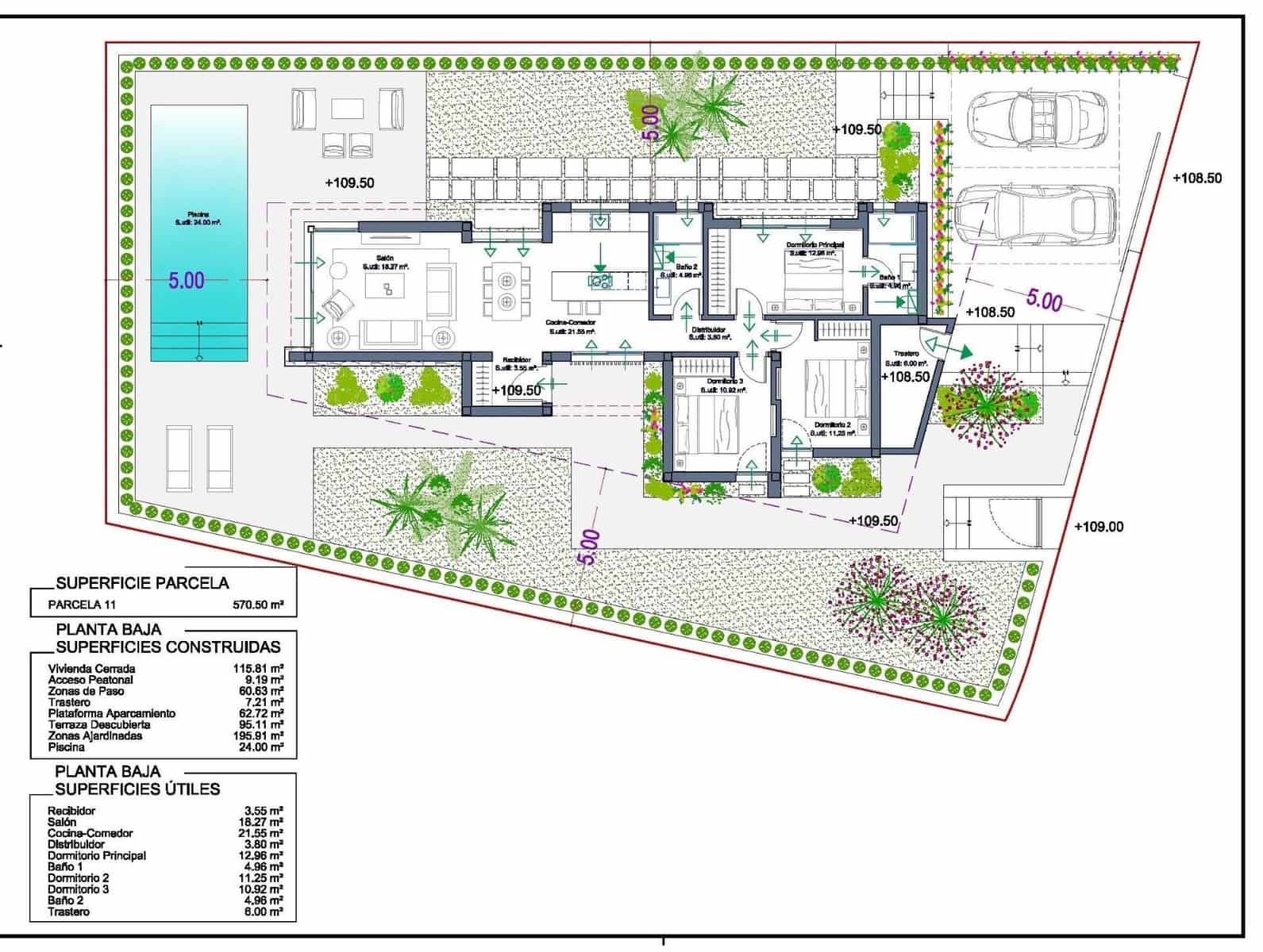 3 quarto Moradia para venda em La Manga Club com piscina garagem - 700 000 € (Ref: 9291032)