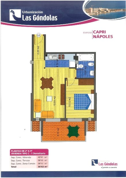 1 quarto Apartamento para venda em La Manga del Mar Menor com piscina - 135 000 € (Ref: 9813681)