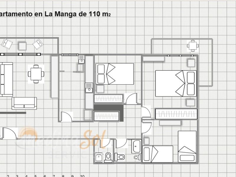 3 quarto Apartamento para venda em La Manga del Mar Menor com garagem - 198 000 € (Ref: 10150337)