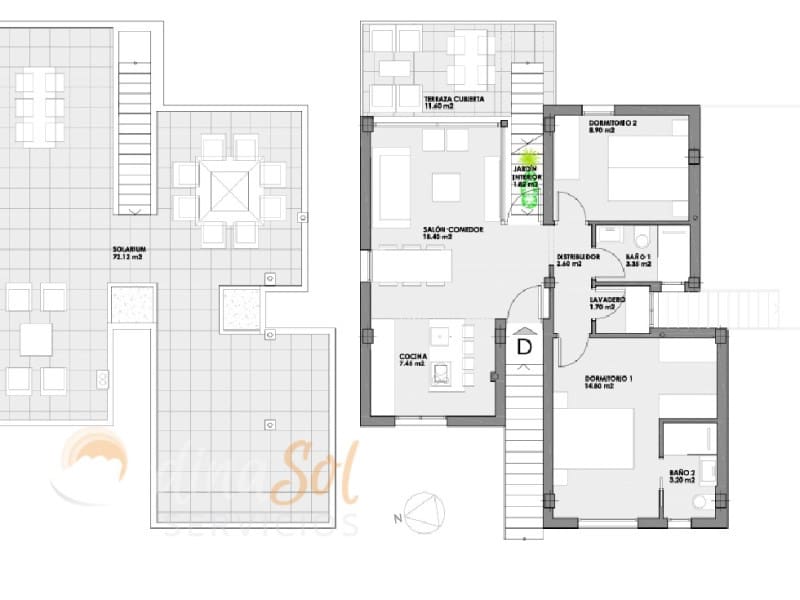 Ático de 2 habitaciones en Islas Menores en venta con piscina garaje - 309.000 € (Ref: 9276566)