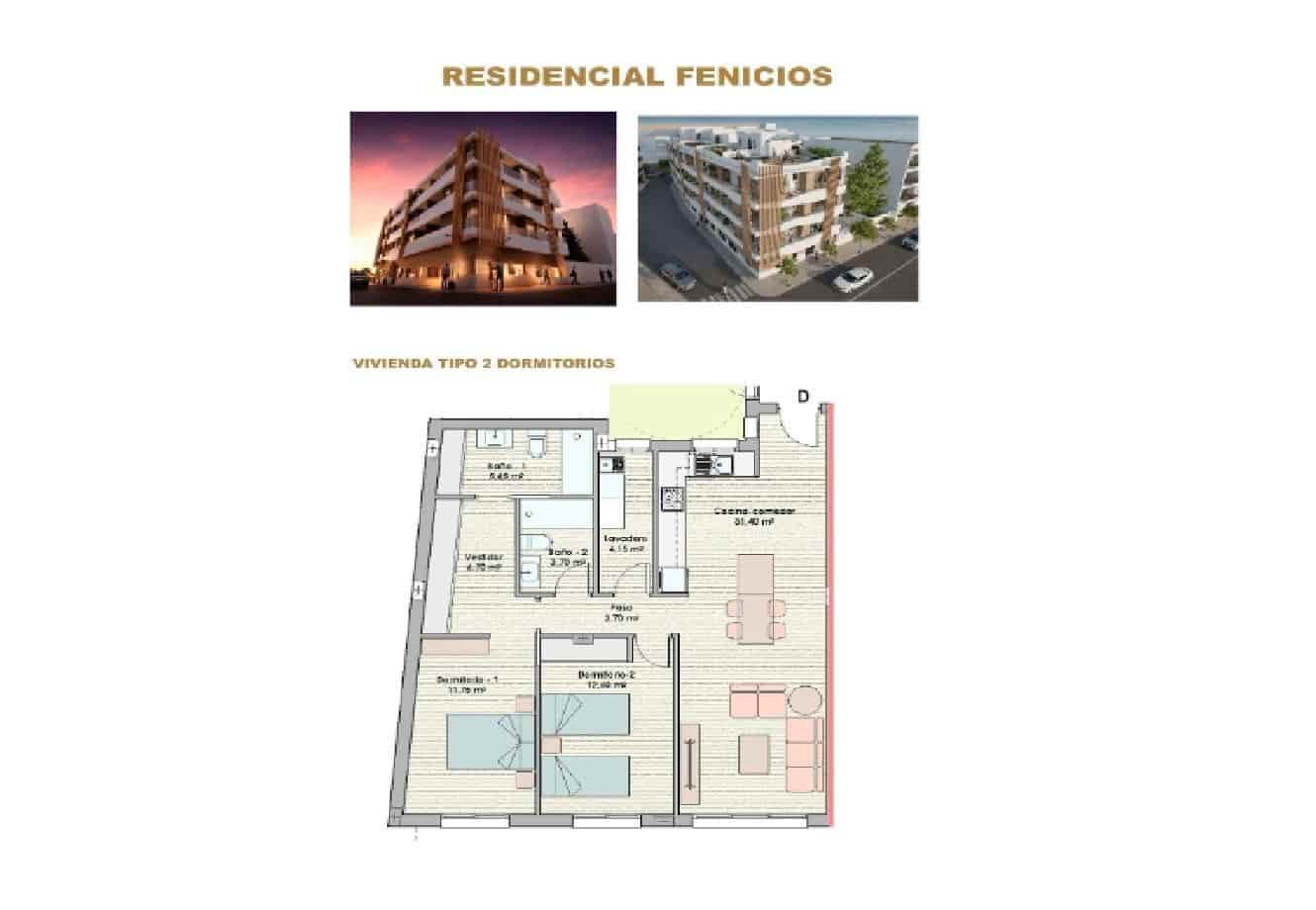 3 soveværelse Lejlighed til salg i Puerto de Mazarron med garage - € 320.000 (Ref: 9114033)